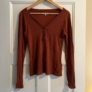 Madewell Burnt Orange Long Sleeve Top